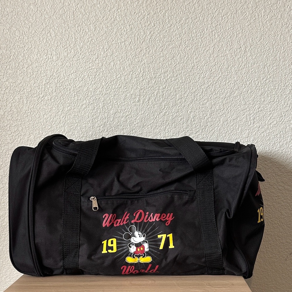 Disney Black Duffel Bag with Red and Yellow Accents